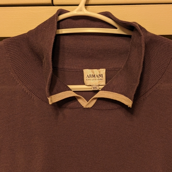 Armani Collezioni Other - Armani Collezioni V style collar Men's XXL purple sweater 70% silk 30%cotton
